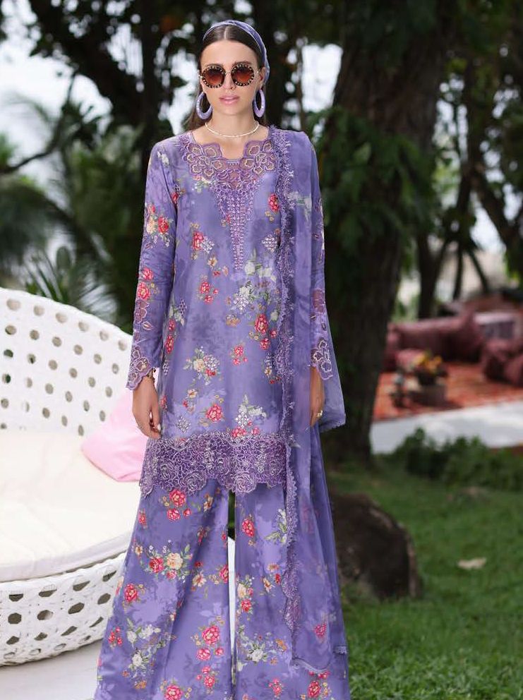 Noor by Sadia Asad Purple Luxury Lawn Dress