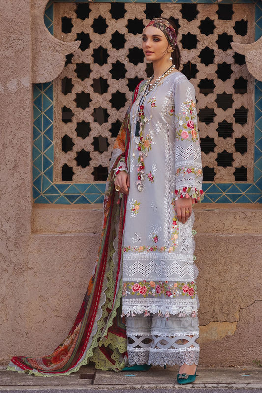 Annus Abrar Grey Luxury Lawn Dress