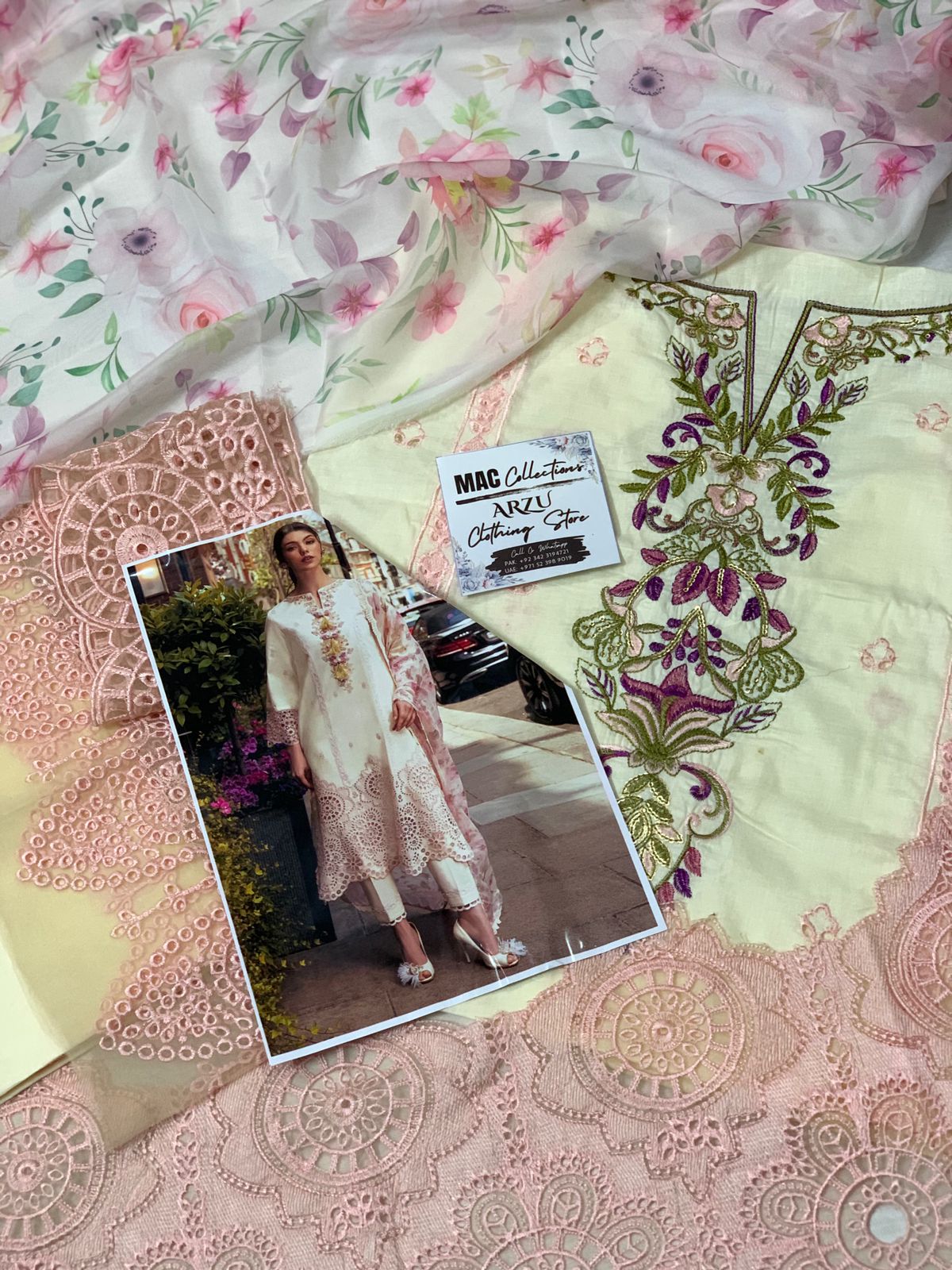 Mushq Cream Luxury Lawn Dress