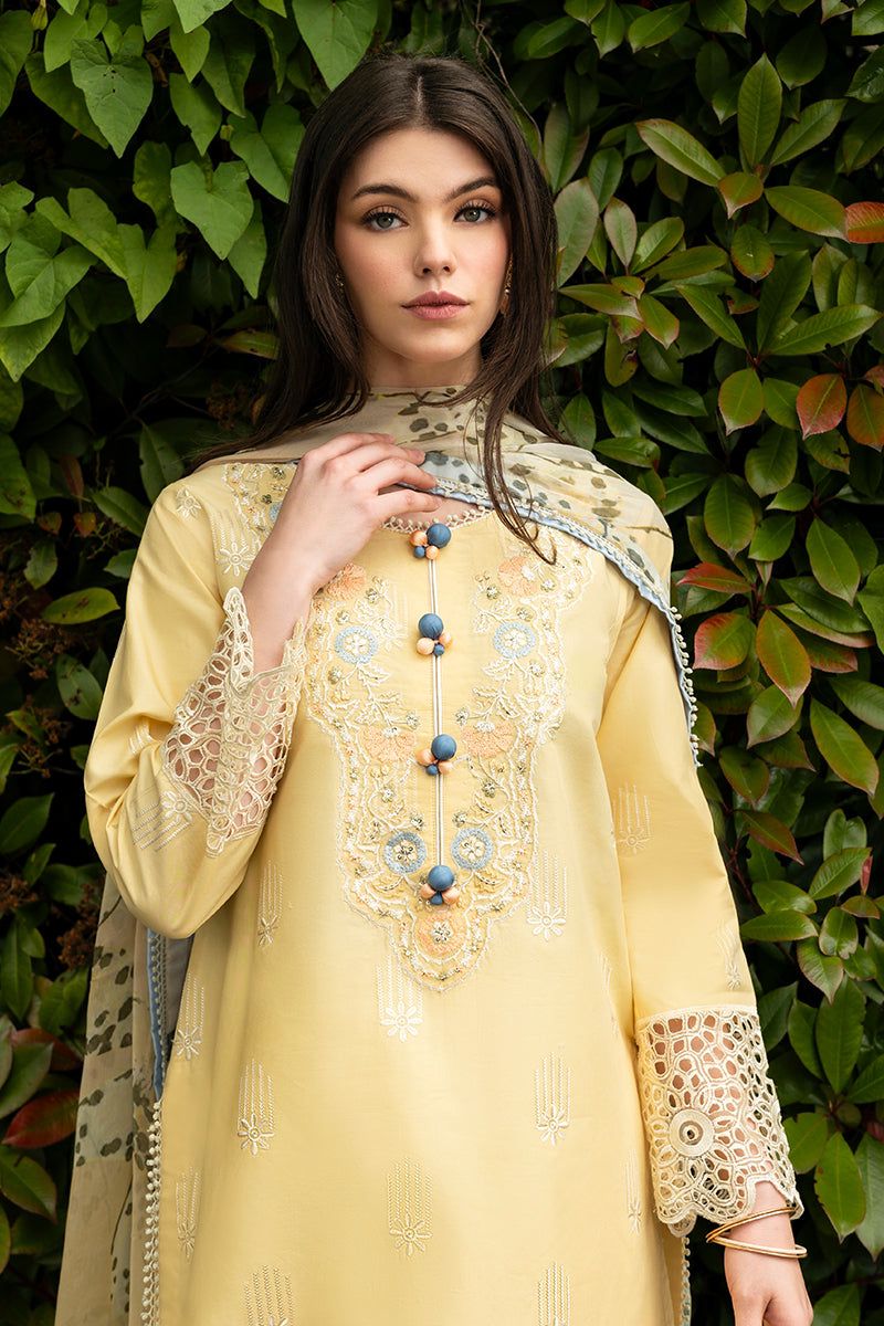 Mushq Yellow Luxury Lawn Dress