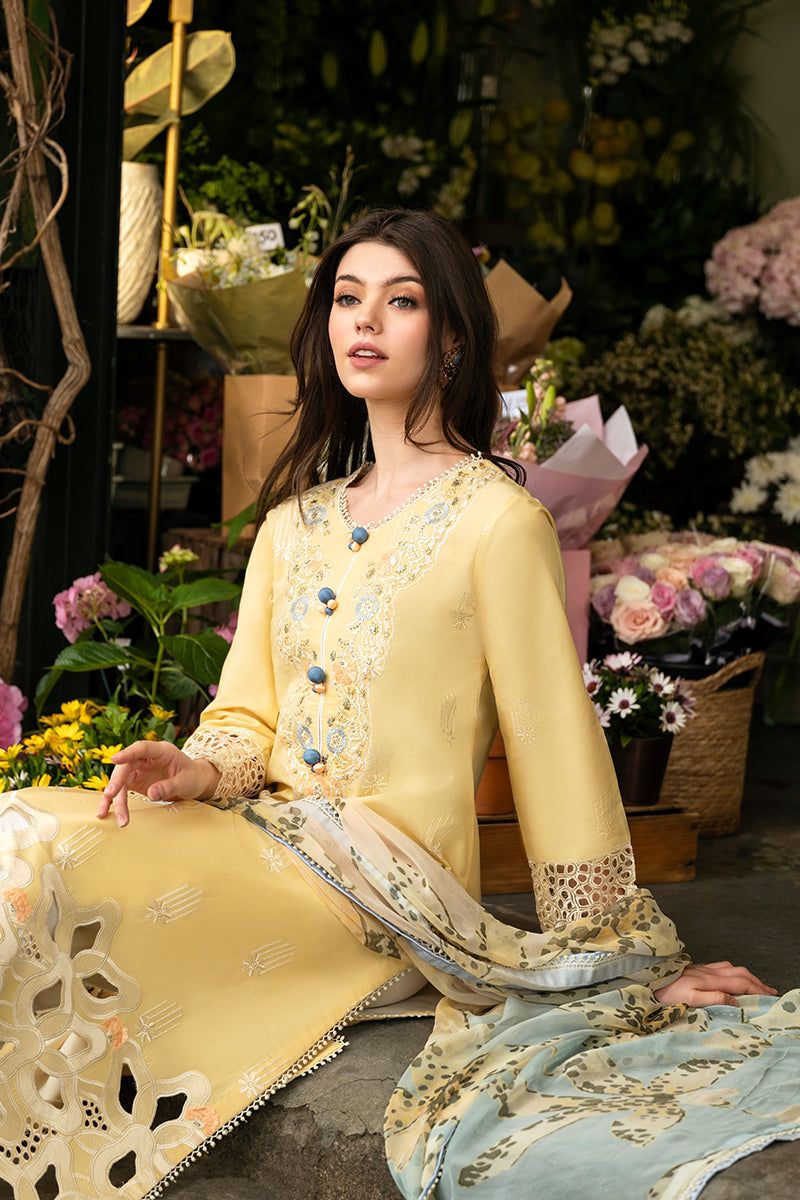 Mushq Yellow Luxury Lawn Dress