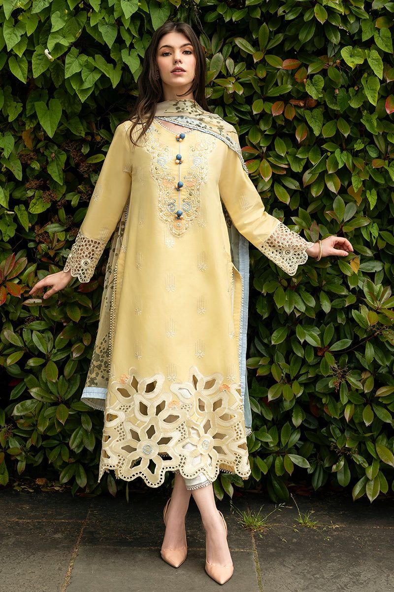 Mushq Yellow Luxury Lawn Dress