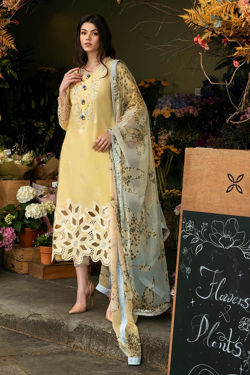 Mushq Yellow Luxury Lawn Dress