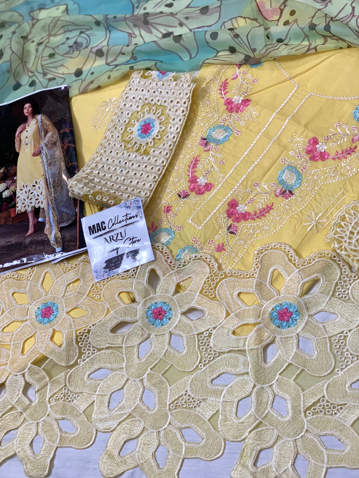 Mushq Yellow Luxury Lawn Dress