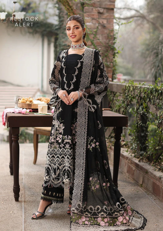 Kahf Black Luxury Lawn Dress