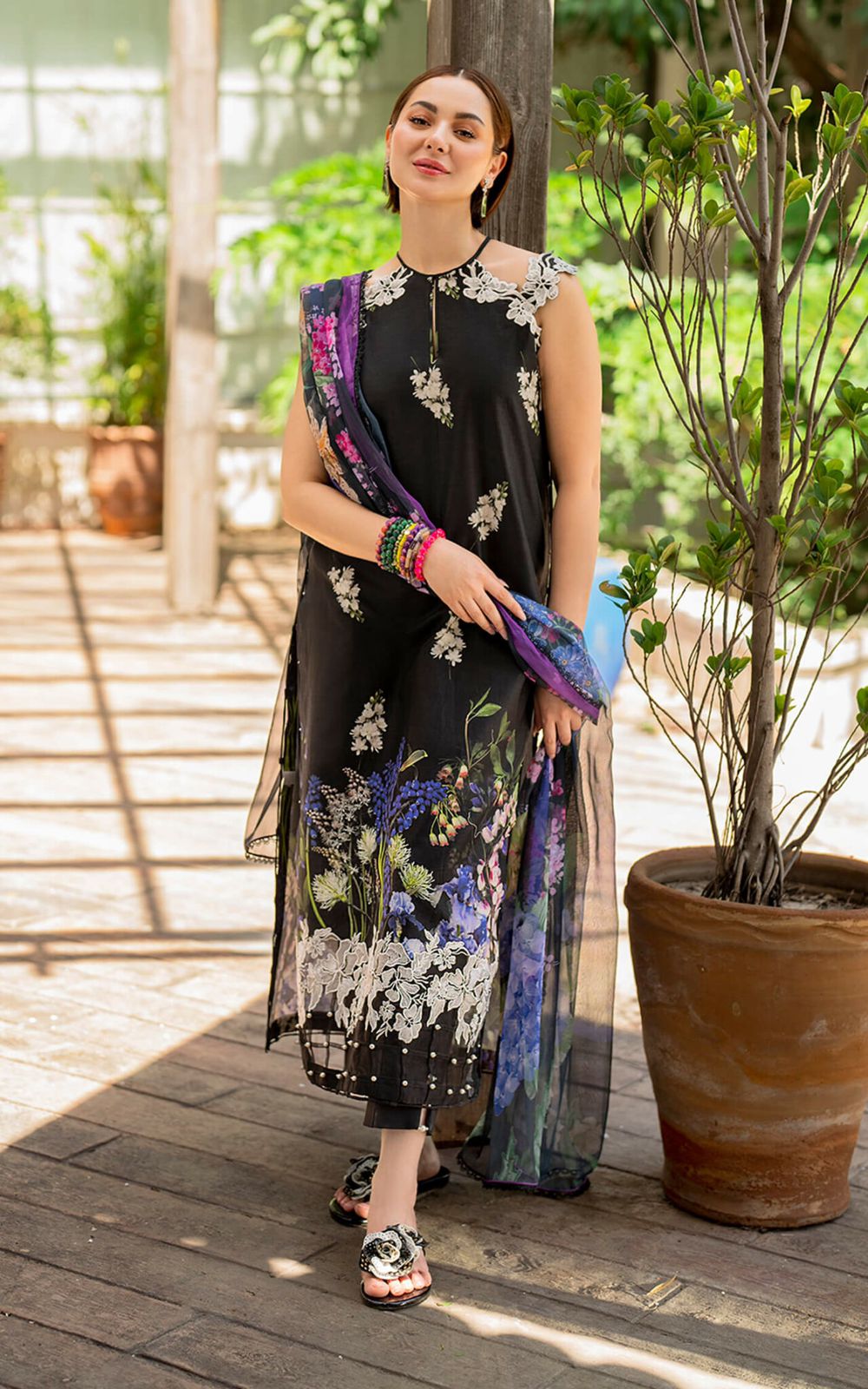 Asifa Nabeel Black Luxury Lawn Dress