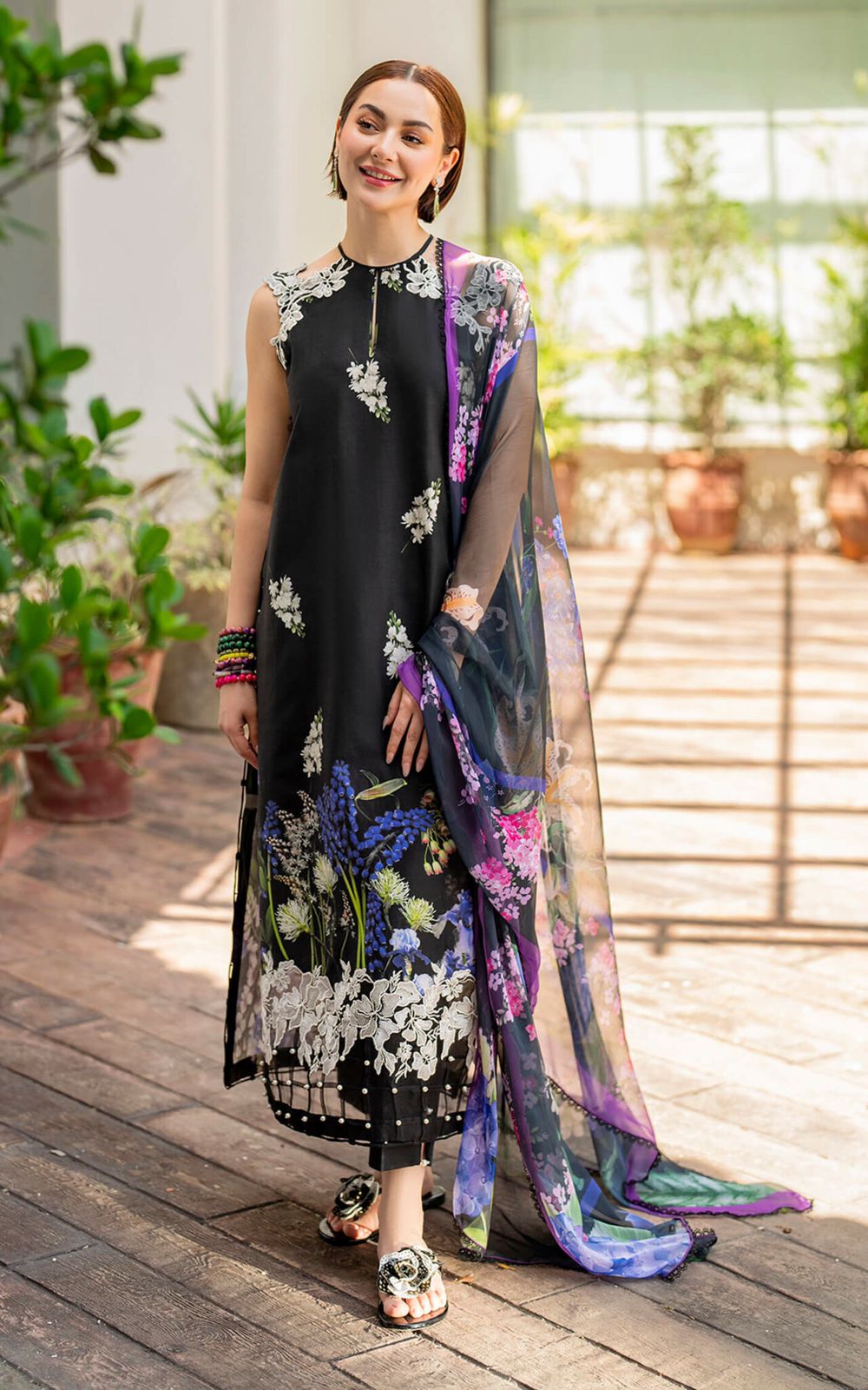 Asifa Nabeel Black Luxury Lawn Dress