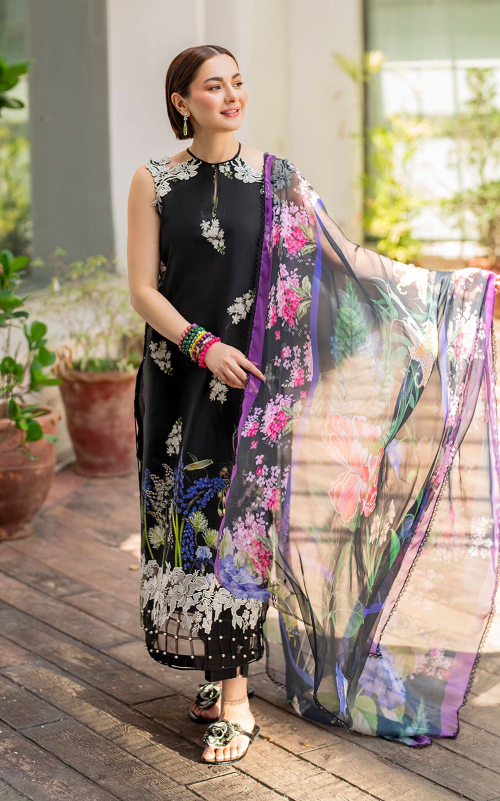 Asifa Nabeel Black Luxury Lawn Dress