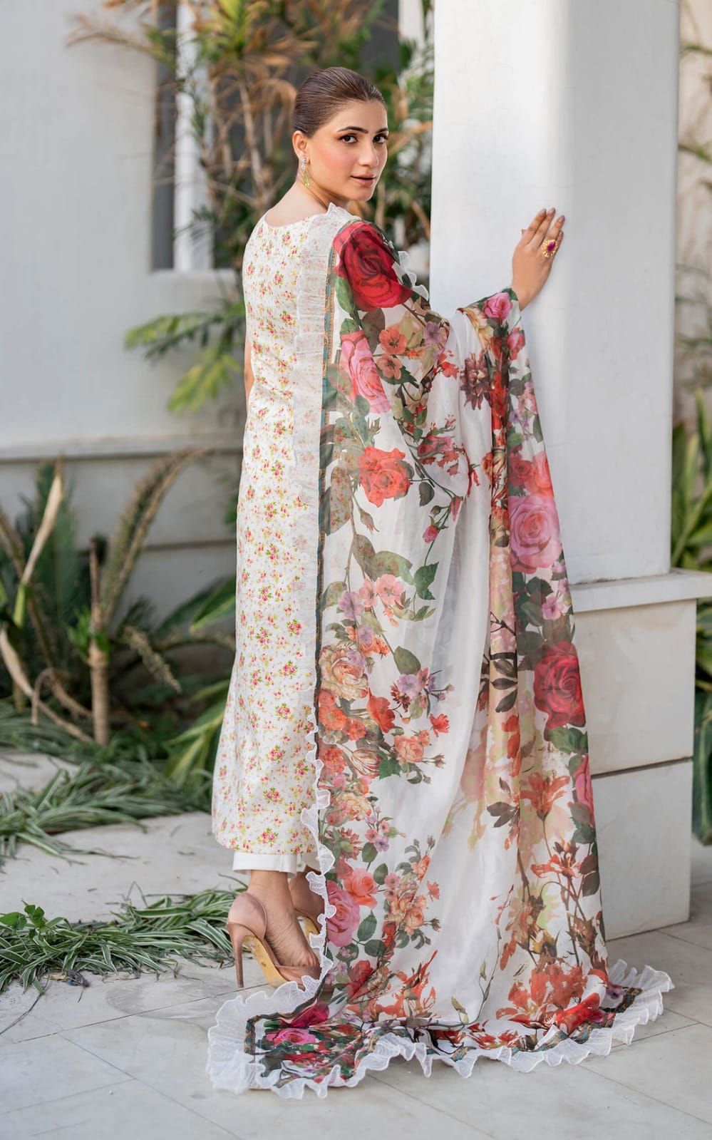 Asifa Nabeel Cream Luxury Swiss Lawn Dress