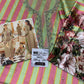 LSR Embroidered Green & Pink Stripe Silk Dress