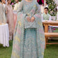 KM Embroidered Sky Blue Luxury Organza Dress
