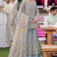 KM Embroidered Sky Blue Luxury Organza Dress