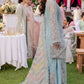 KM Embroidered Sky Blue Luxury Organza Dress