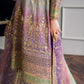 BRQ Embroidered Tie N Die Pista Purple Luxury Chiffon Dress - Unsitched