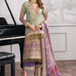 BRQ Embroidered Tie N Die Pista Purple Luxury Chiffon Dress - Unsitched