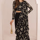 JZM Embroidered Black Luxury Chiffon Saree