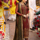AJ Embroidered Maroon Luxury Chiffon Dress