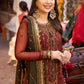 AJ Embroidered Maroon Luxury Chiffon Dress