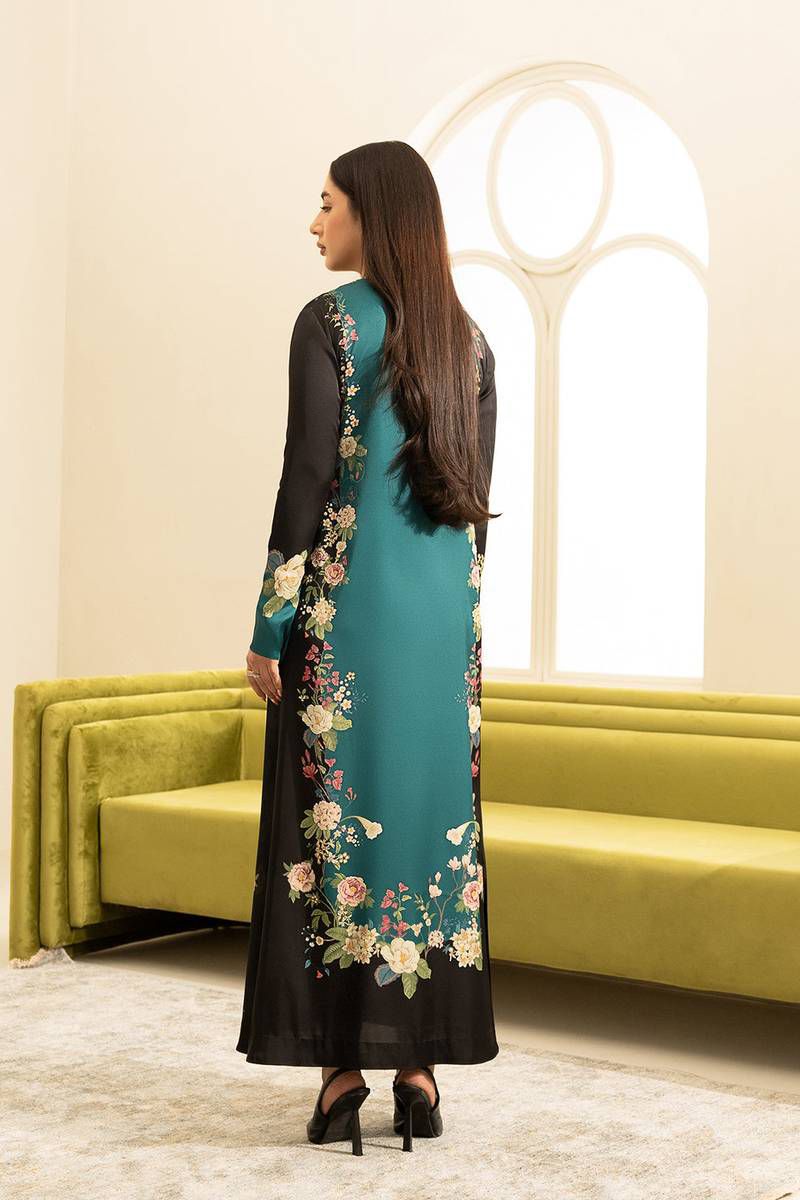 Lulusar Sea Green Luxury Silk Dress