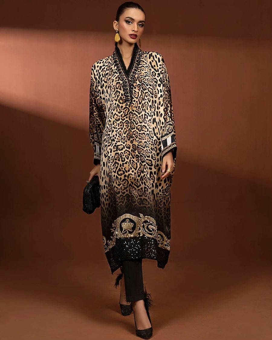 Maria B Cheeta Luxury Silk Dress