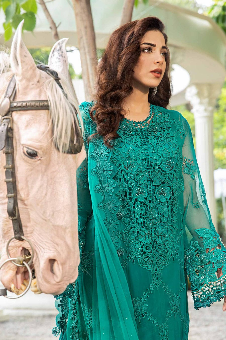 Maria B Sea Green Luxury Chiffon Dress