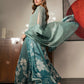 LSR Embroidered Green Tie & Dye Luxury Silk Dress