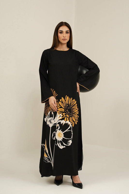 Lulusar Black Luxury 2 Piece Silk Dress