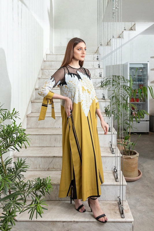 Lulusar Yellow Luxury 2 Piece Silk Dress