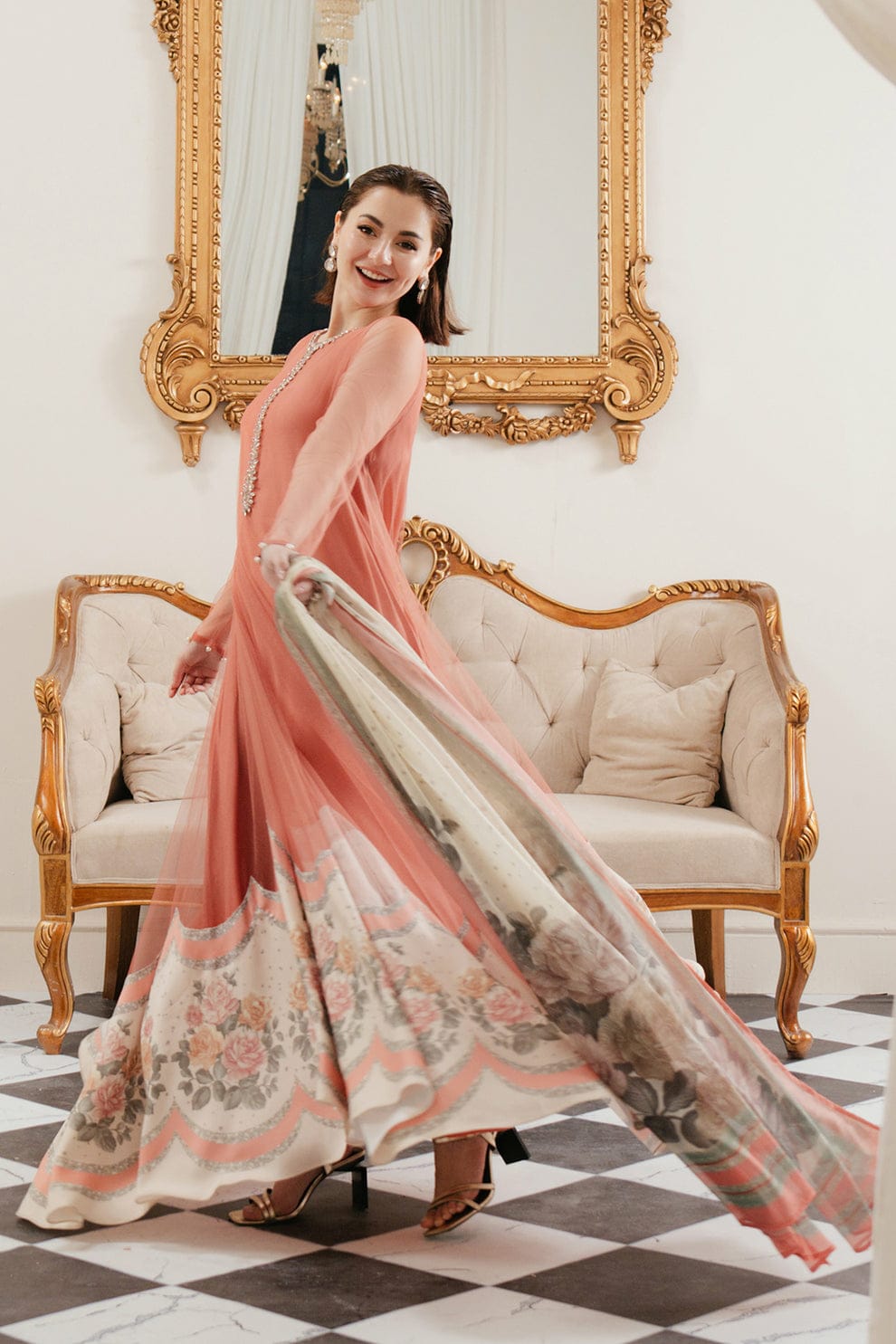 Lulusar Orange Luxury Silk Maxi