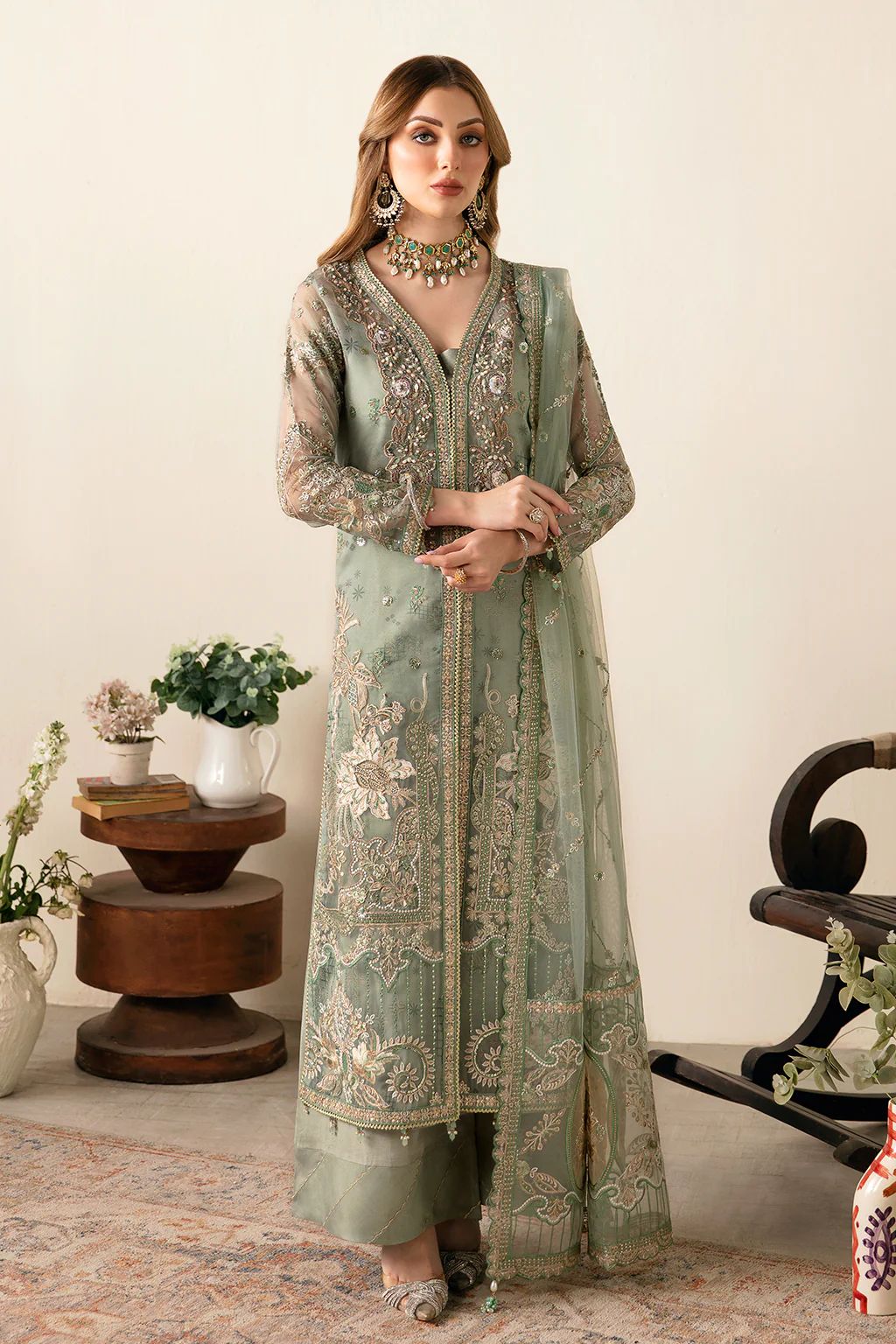 Ramsha Minhail Green Luxury Organza Dress