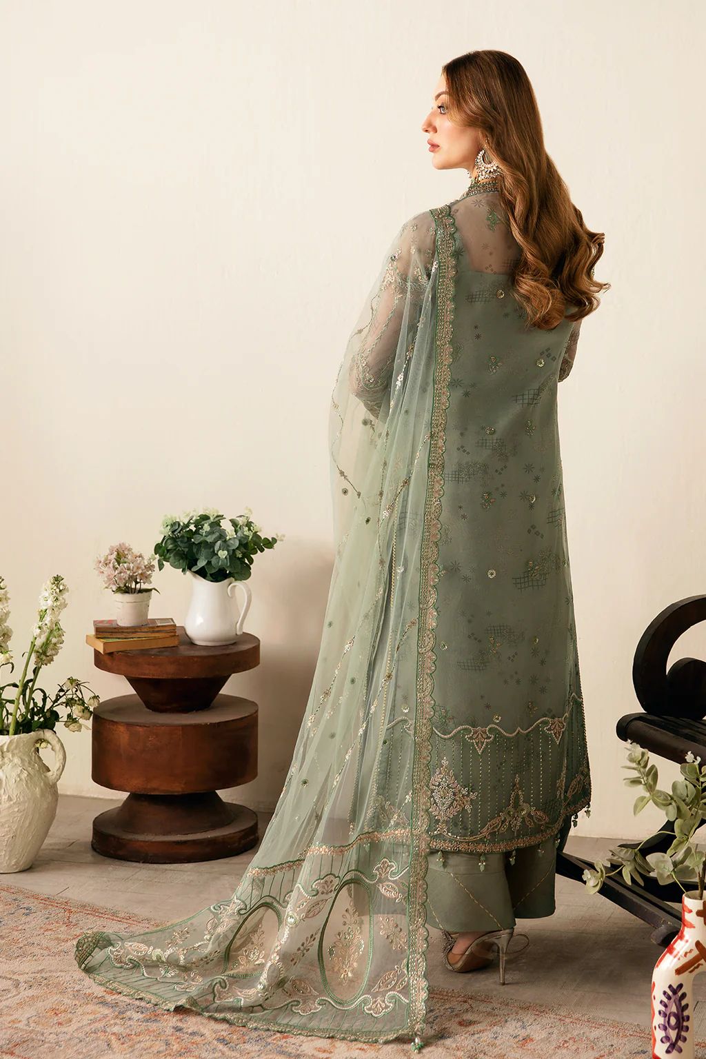 Ramsha Minhail Green Luxury Organza Dress