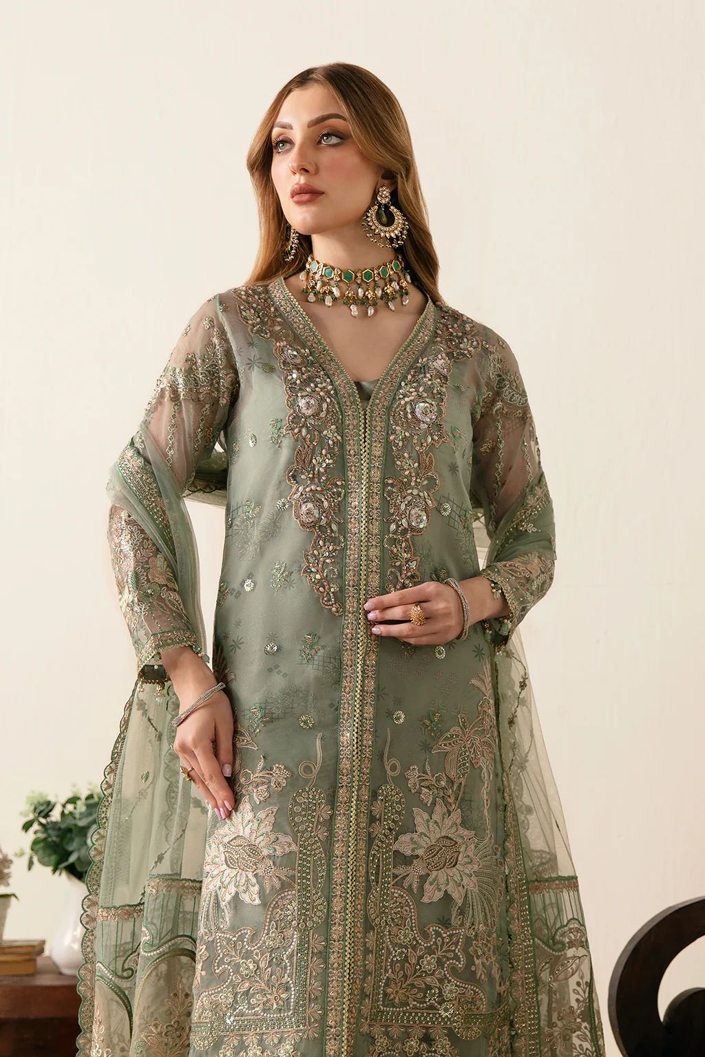 Ramsha Minhail Green Luxury Organza Dress