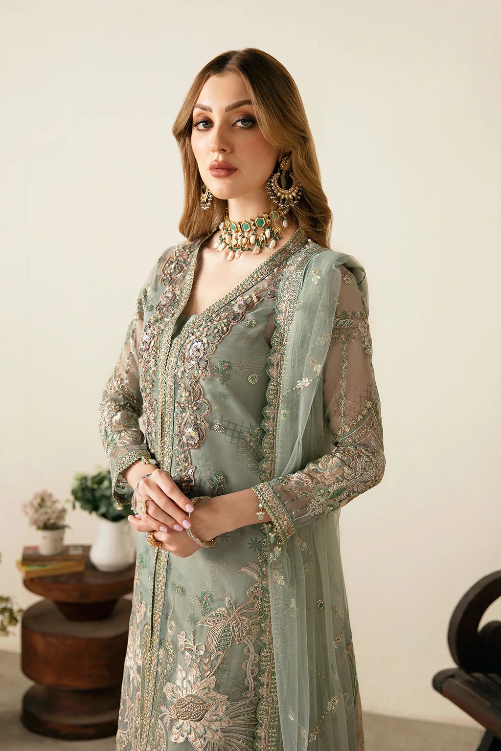 Ramsha Minhail Green Luxury Organza Dress