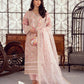 Designer Tea Pink Organza & Silk Semi Stitched 4 Piece