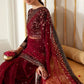 JZM Embroidered Maroon Luxury Velvet & Net Saree