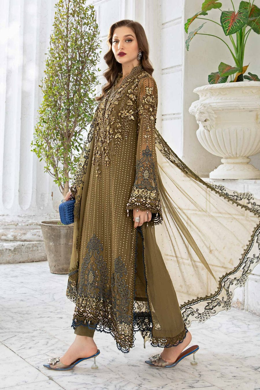 Maria B Mehndi Luxury Chiffon Dress