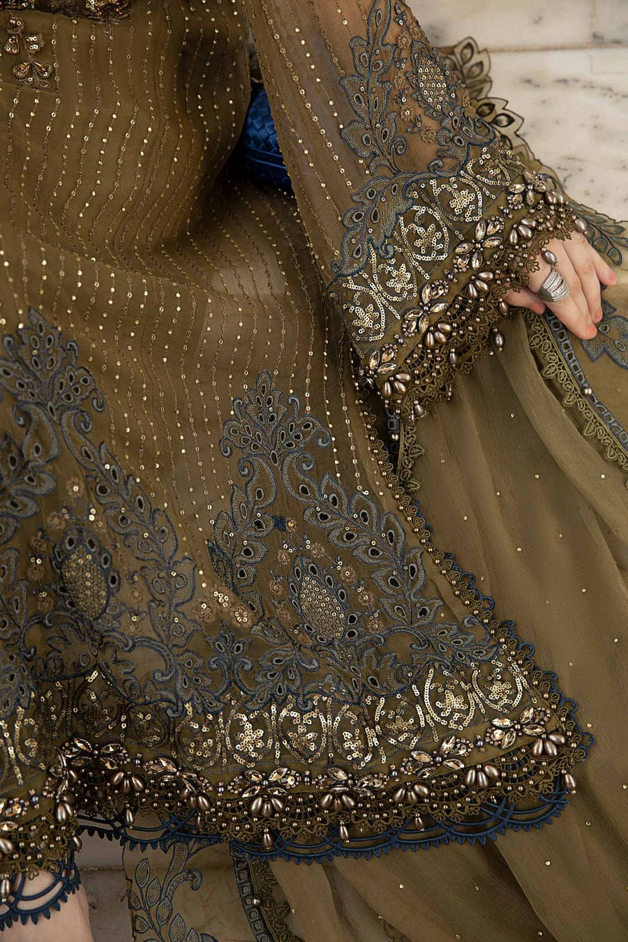 Maria B Mehndi Luxury Chiffon Dress