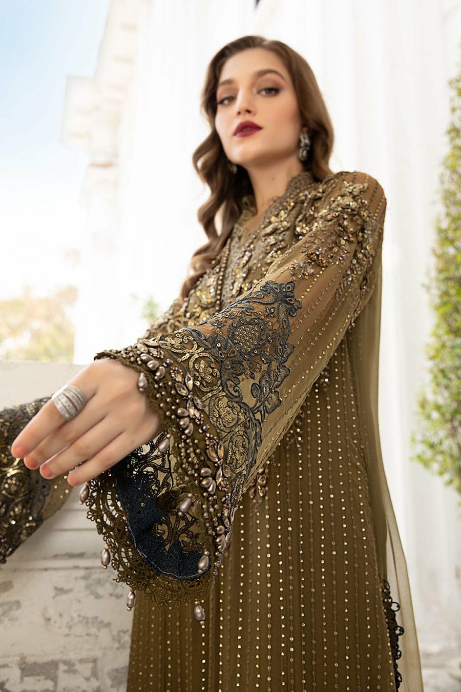 Maria B Mehndi Luxury Chiffon Dress