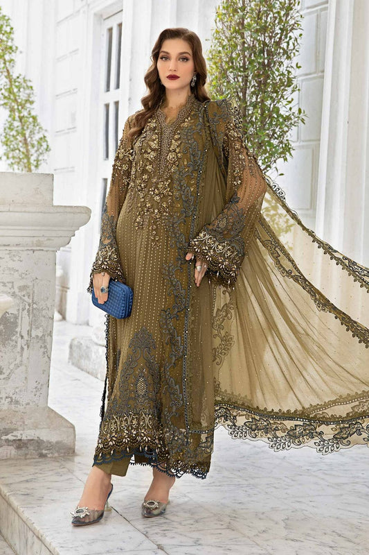 Maria B Mehndi Luxury Chiffon Dress