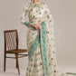 AA Embroidered White Luxury Net Saree