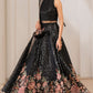 JZM Embroidered black Luxury organza Maxi