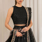 JZM Embroidered black Luxury organza Maxi
