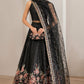 JZM Embroidered black Luxury organza Maxi
