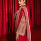 HR Embroidered Red Luxury Silk Dress