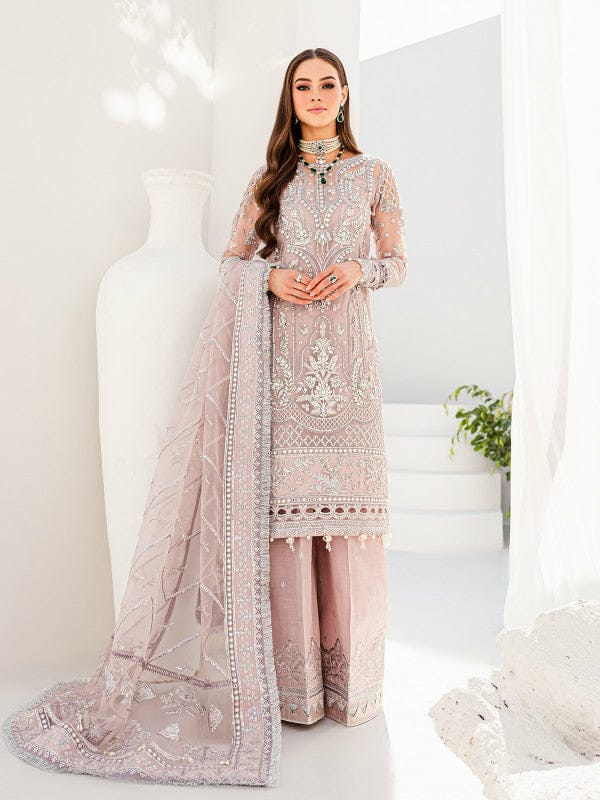 GUL Embroidered Tea Pink luxury organza Dress