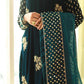 AFZ Embroidered Sea Green Luxury Velvet Dress