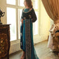 AFZ Embroidered Sea Green Luxury Velvet Dress