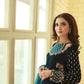 AFZ Embroidered Sea Green Luxury Velvet Dress