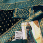 AFZ Embroidered Sea Green Luxury Velvet Dress