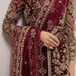 Exclusive Embroidered Red Luxury Organza Dress
